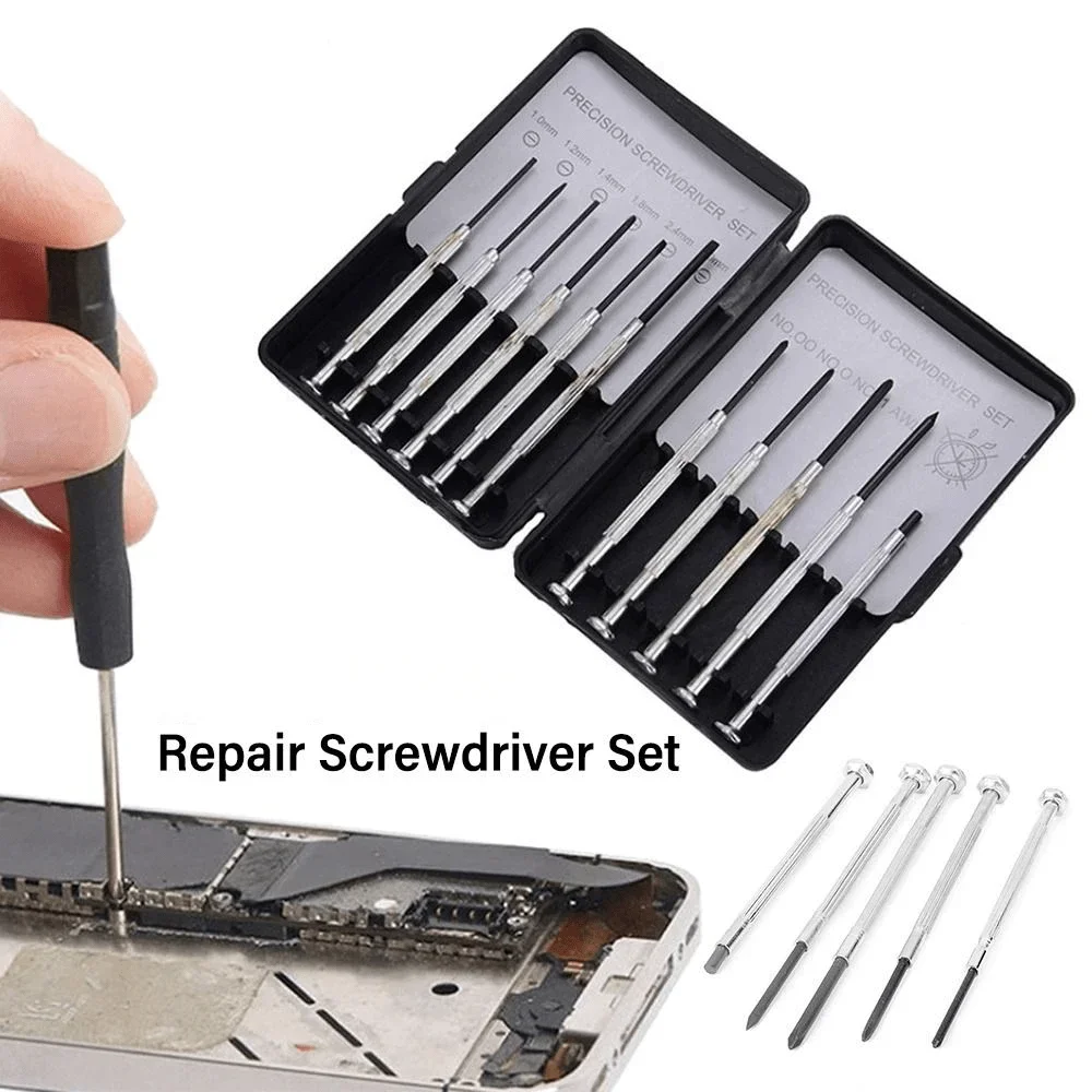 11-teiliges professionelles Schraubendreher-Set für die Reparatur von Uhren, Brillen und Mobiltelefonen mit Aufbewahrungskoffer – Detail 1