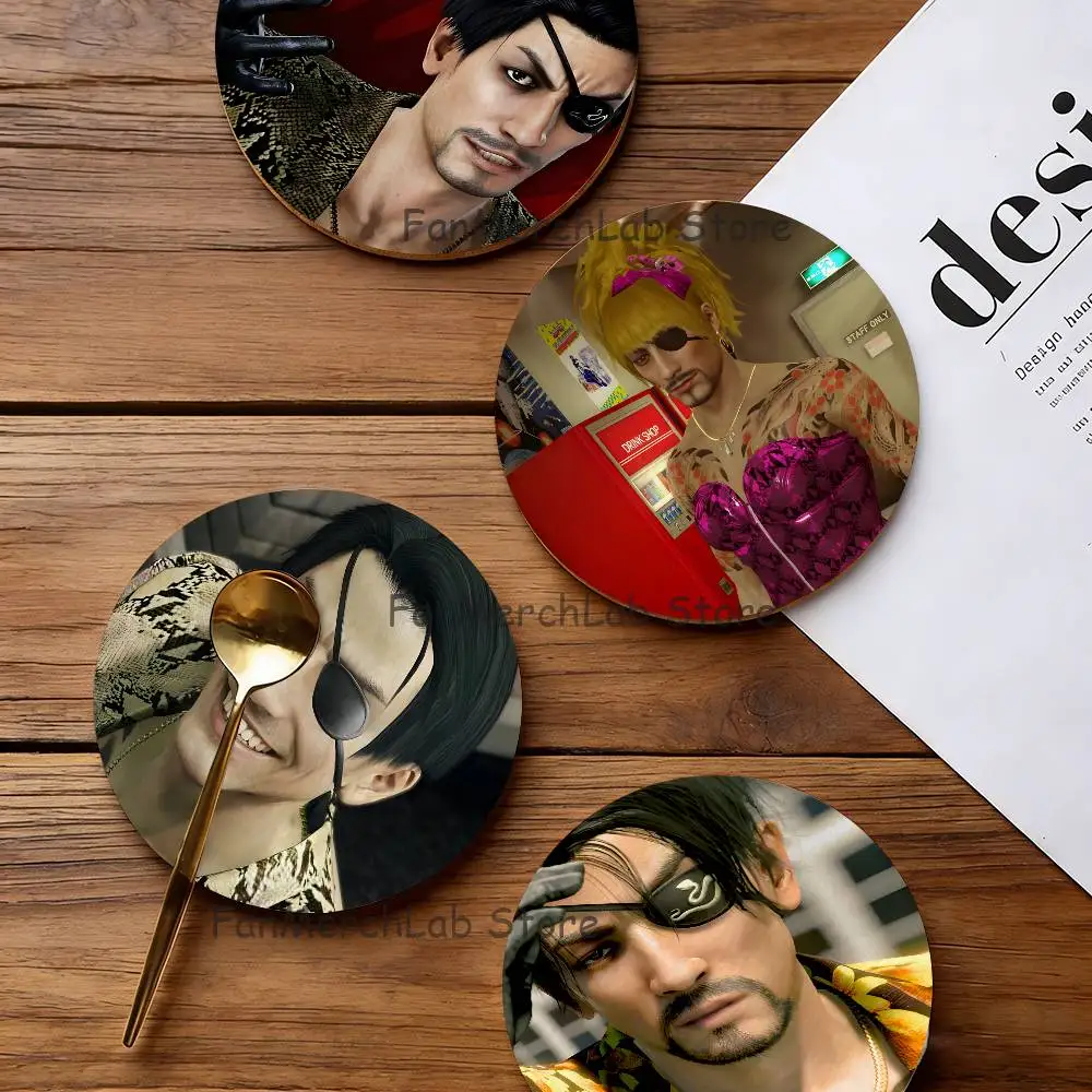 

31Style Goro M-Majima Round Coaster Non-slip table mat Insulated Coasters Kitchen Dining Room Tabletop Decor