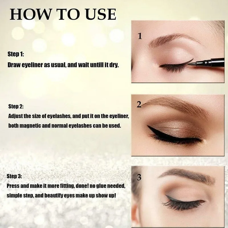 2 In 1 Self Adhesive Eyelashes Eyeliner Pencil Long Lasting No Glue Non Magnetic Quick Drying Eyelashes Sticking Eye Liner Pen