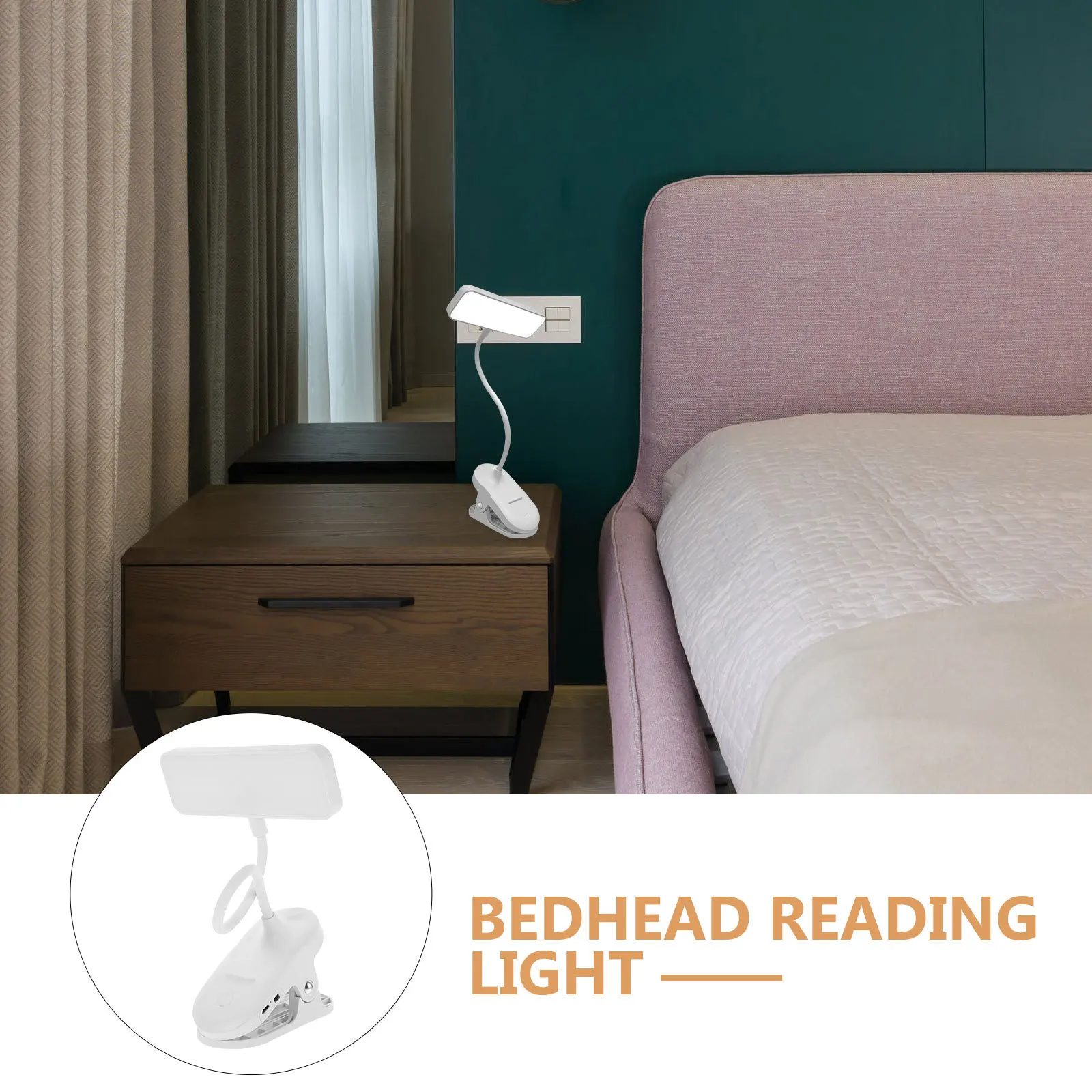 Led القراءة مشبك ضوء على مكتب قابلة للشحن مصباح طاولة السرير 3 مستويات السطوع قابل للتعديل مصباح محمول لغرفة النوم المعيشة #1