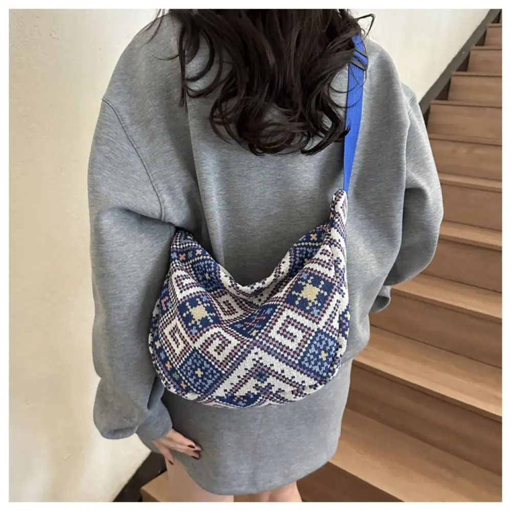 Canvas Shoulder Bags Fashion Large-capacity National Style Underarm Bags Messenger Bag Women Female