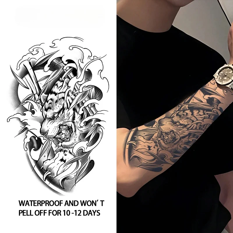 

Временная татуировка на руку «Спускающийся тигр», 1 шт., водостойкая, держится 1-2 недели, реалистичная полупостоянная фальшивая татуировка