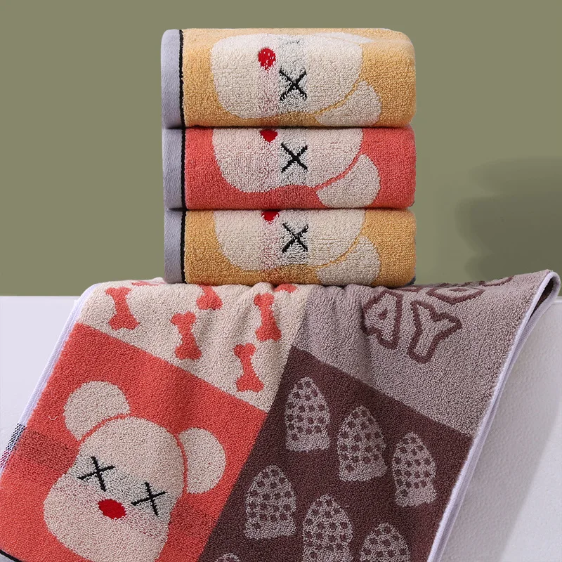 Towel cotton thickened cartoon, soft absorbent skin, couples wedding with hand gifts face towel,family travel，wholesale custom