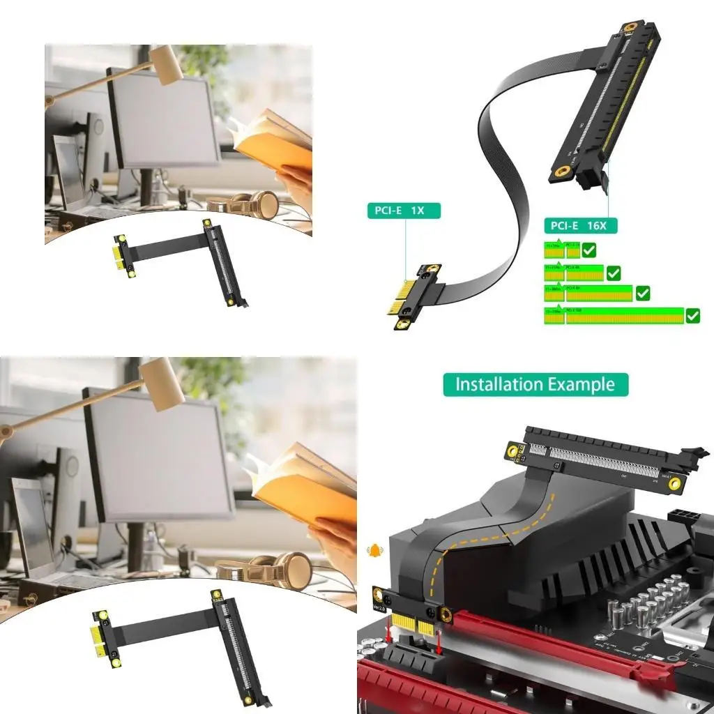

Y1UB PCIE3.0 PCIExpress 1X To 16X Extension Cable Small PCIExpress Tester Extender Cable 25CM 9.84in