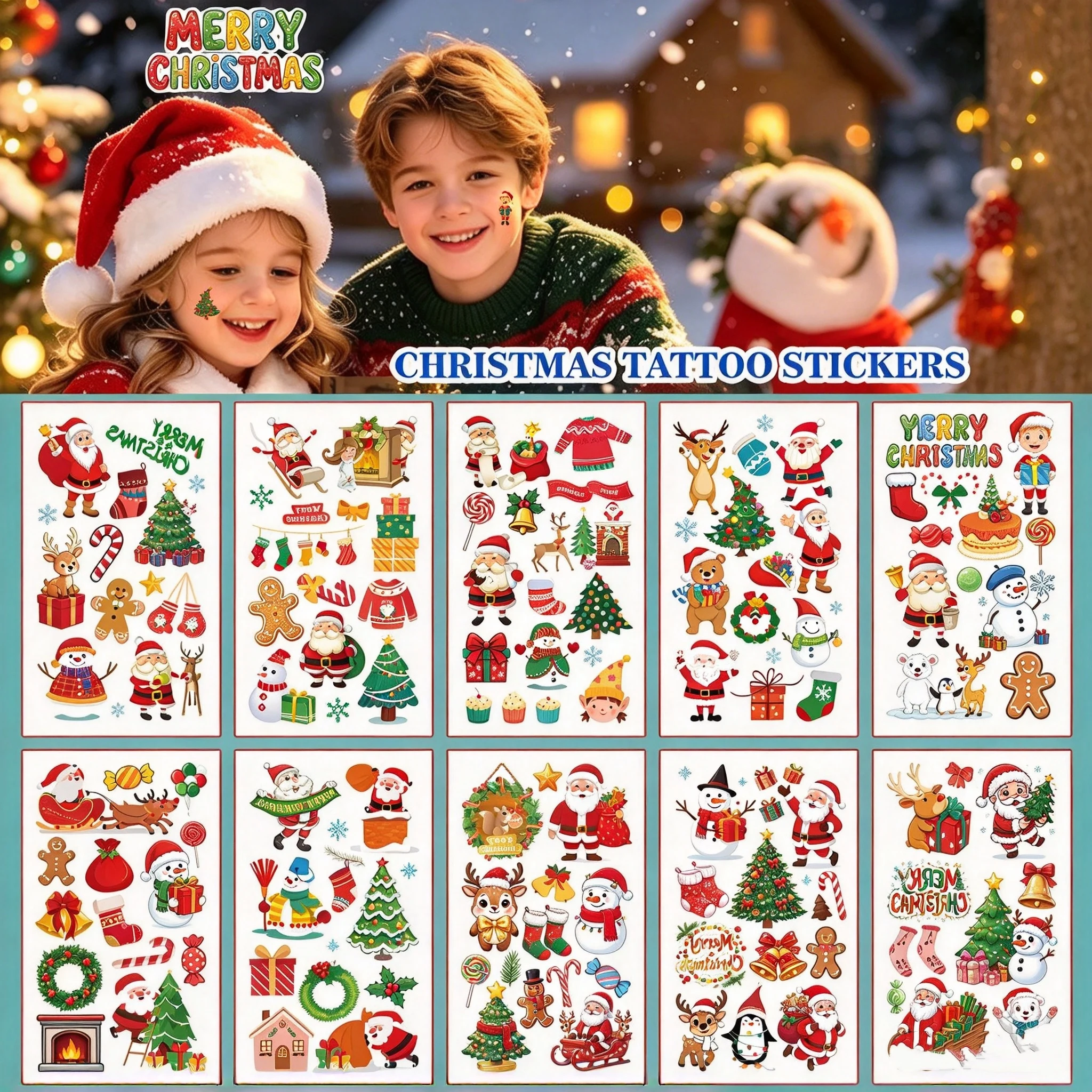 adesivos-de-tatuagem-temporaria-de-natal-100-folhas-com-desenhos-de-papai-noel-boneco-de-neve-arvore-e-meias-tatuagens-de-corpo-falsas-adesivos-de-natal-para-decoracao-infantil