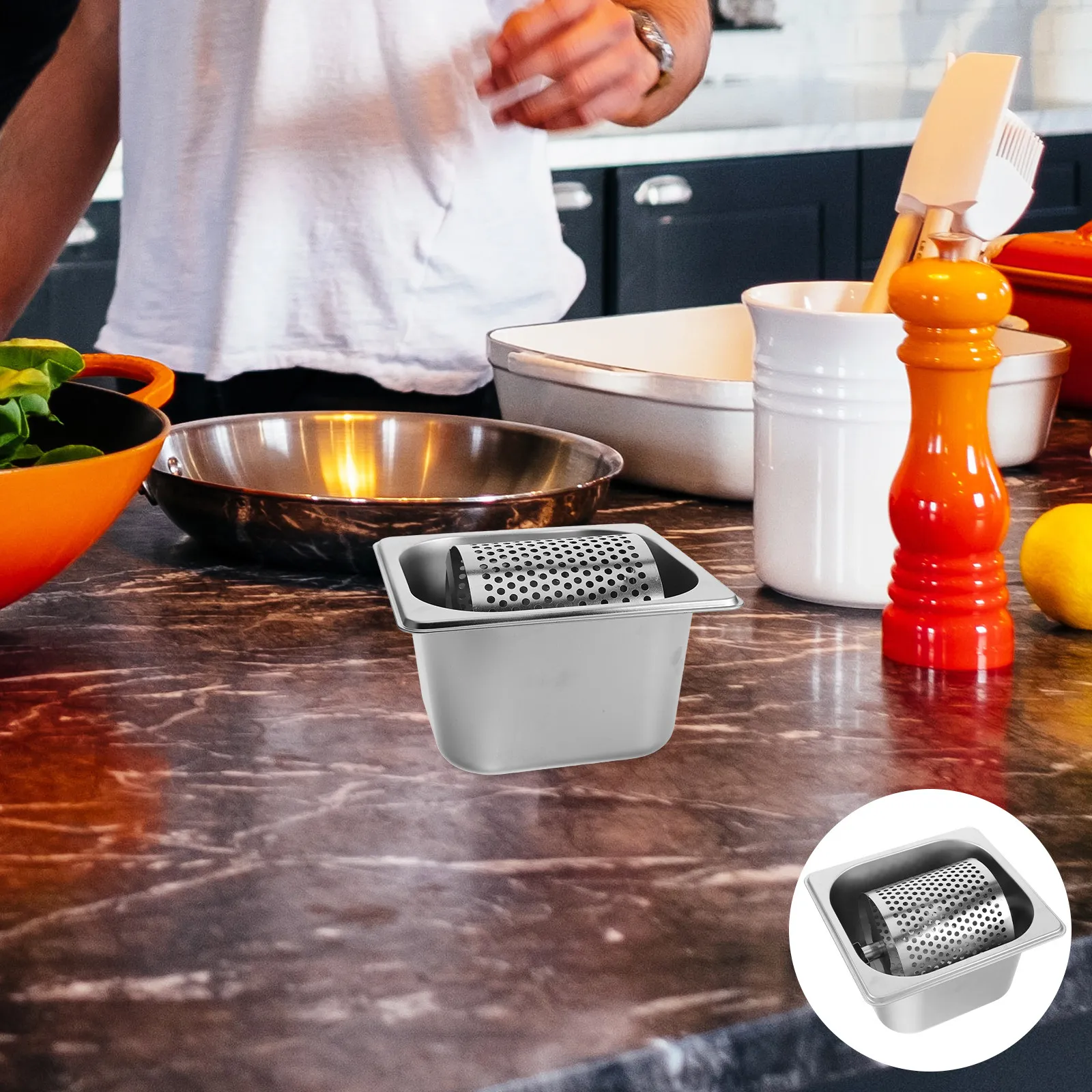 

Stainless Steel Butter Roller for Bbq 1.8L Heavy Duty Kitchen Butter Spreader Even Coverage for Burgers Toast Baking Grill