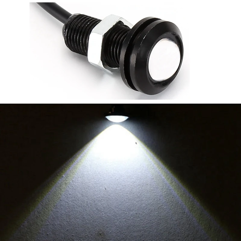 1Pcs 18mm Waterproof Eagle Eye LED DRL Daytime Running Light Car styling Lights Brake Backup Reversing Parking Signal Lamp white