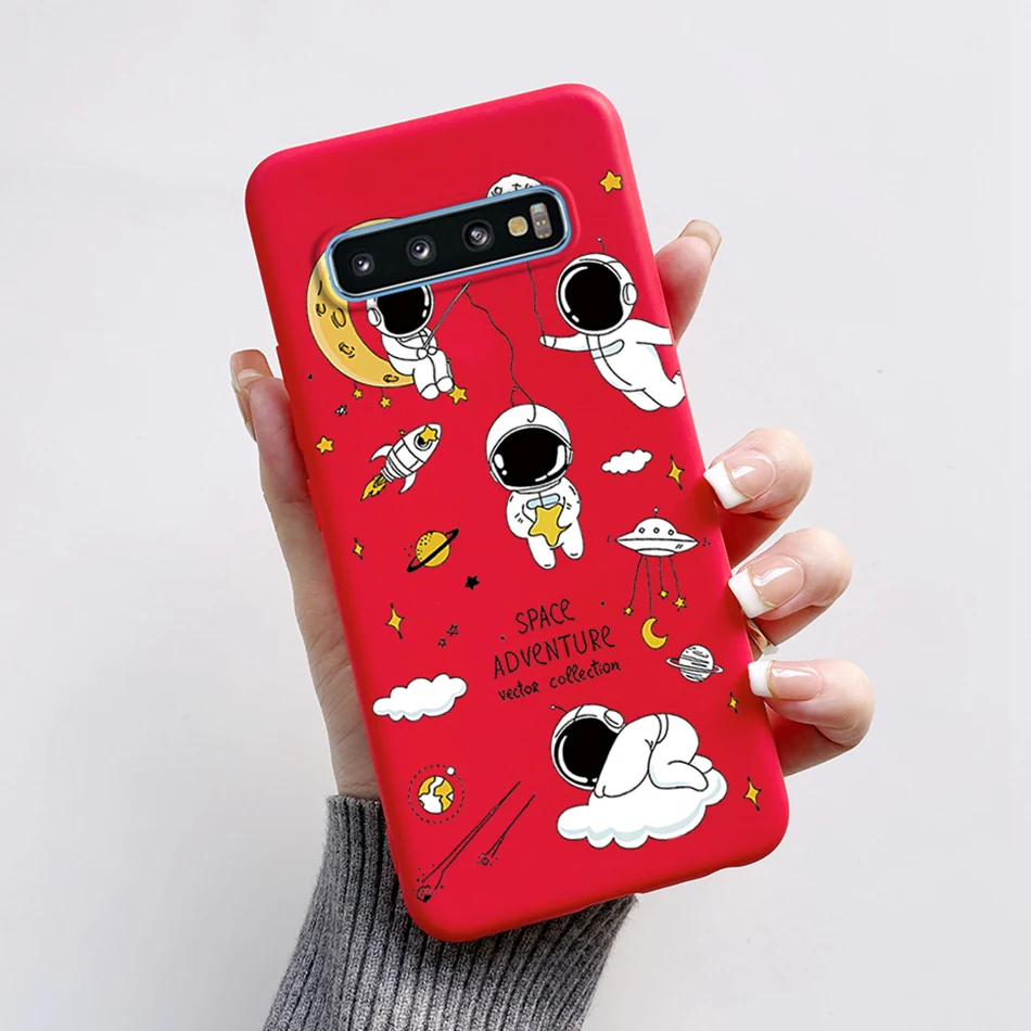 For Samsung Galaxy S10 Plus Case SM-G975F Astronaut Phone Cover For Samsung S10 S10E SM-G973F SM-G970F S 10 S10Plus S10e Bumper