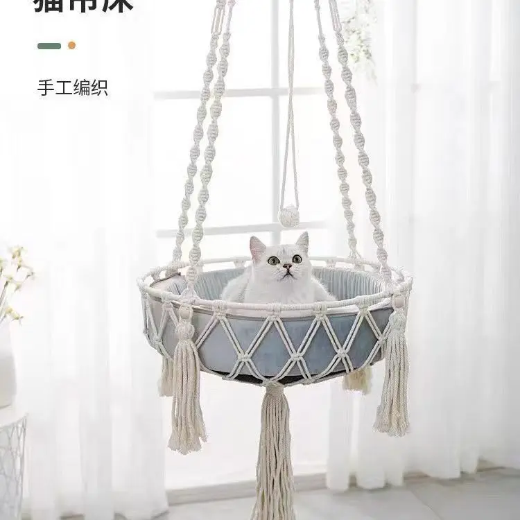Cat  Hammock – Detachable Hanging Bed & Swing Basket, 360° Sunbath Perch, Tool-Free Suction-Cup Install, Holds 22 lbs
