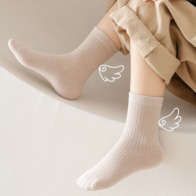 4/8 Pairs Lot Kid Sock for Girls Boys 2025 New Children Infant Colorful Rainbow Cotton Knitted Ankle Short Sock Fashion School