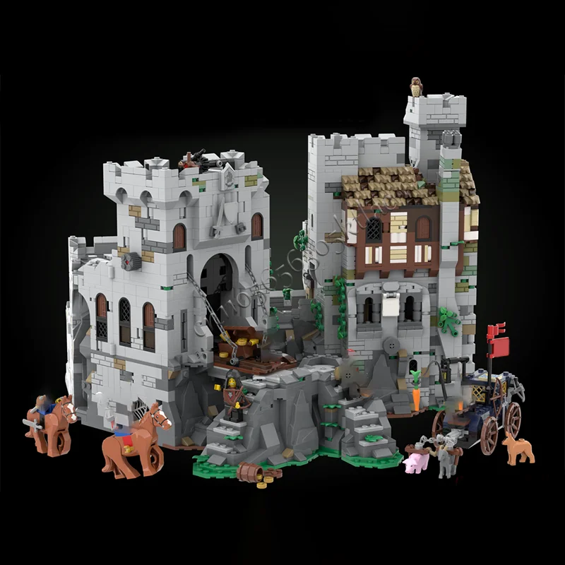 3765 부품 MOC 중세 모듈식 폐성 모델 블록 DIY 창의적 조립 브릭 장난감 어린이 축제 선물