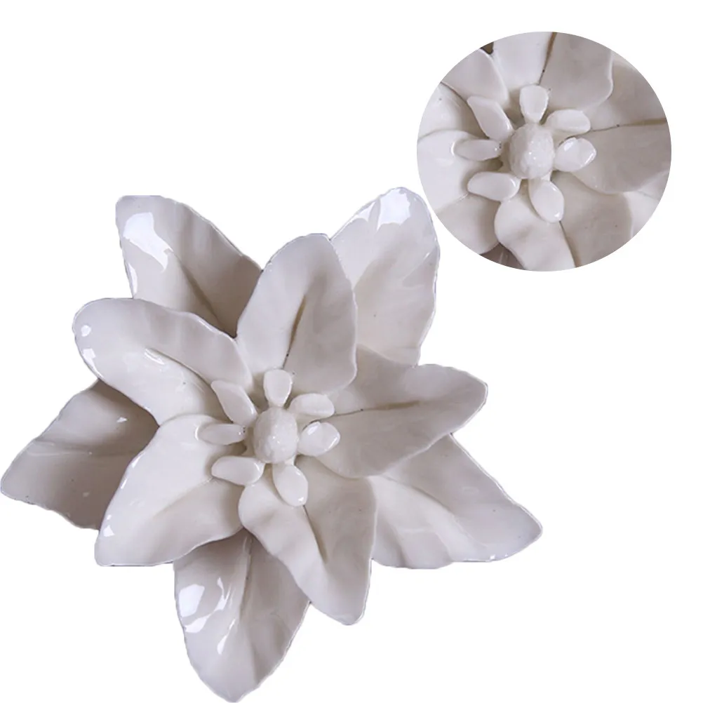 Ceramic Decor Artistic Wall Flowers Decoration Hanging Sculpture Artificial for Arts view 2