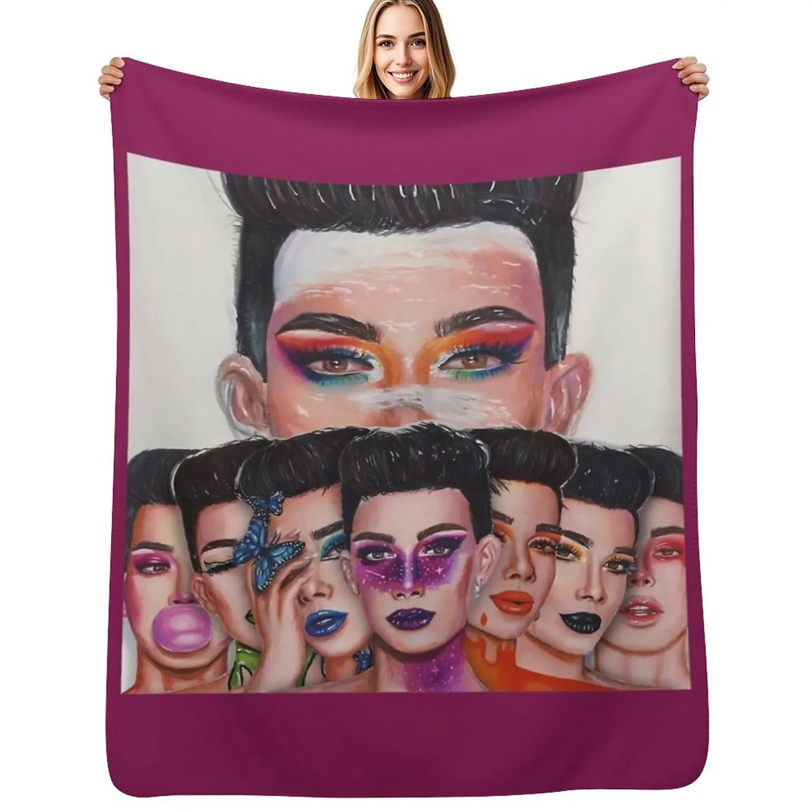 

James Charles Unleash Your Inner Artist Series \t \t Throw Blanket Luxury Bed covers Retros Shaggy Blanket