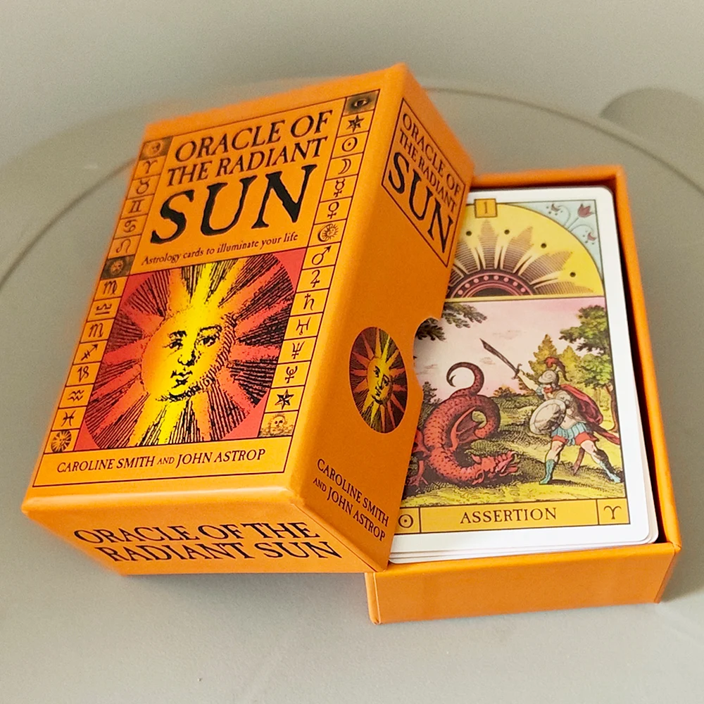 10*6,5 cm Oracolo del Sole Radiante, 84 Carte Astrologiche a Doppia Rilievo in Scatola Rigida, Illustrazioni Vintage