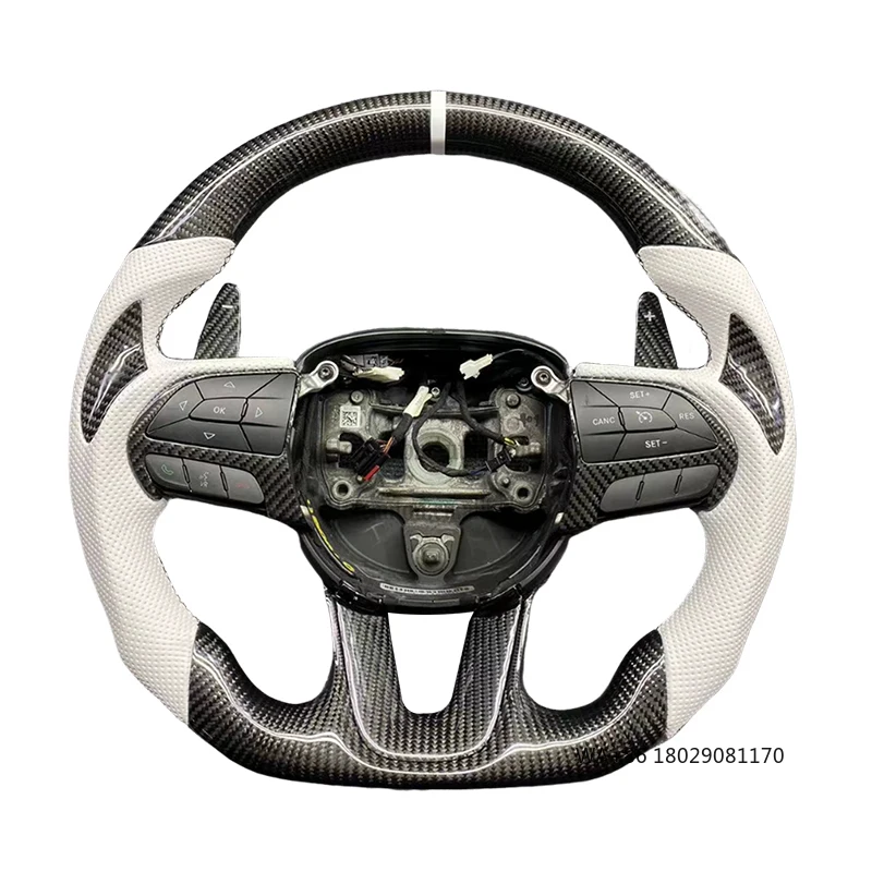 

Best Sellers Carbon Fiber Perforated Leather Wheel Fit for Dodge Challenger Car Steering Wheel