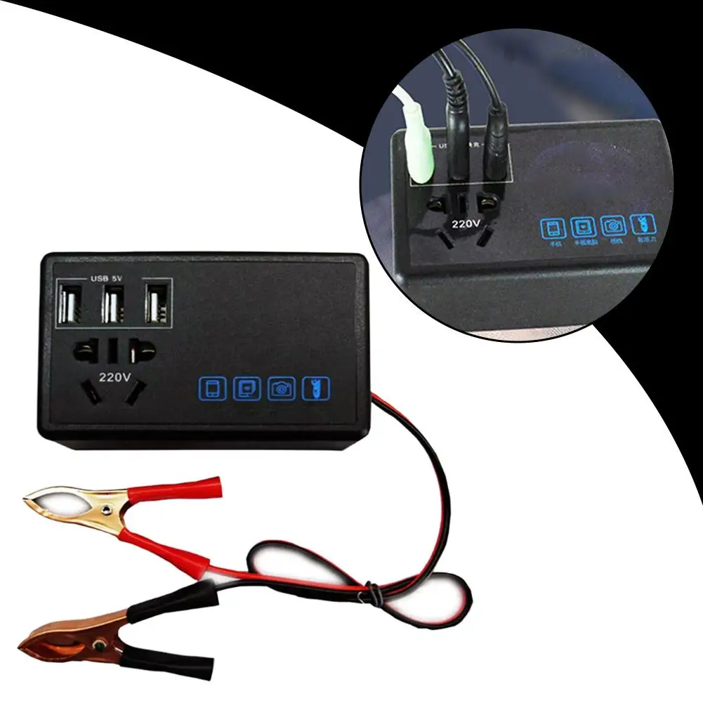 12V 24V Converter 220V Adapter Black As Shown In The ABS Picture Quick Anti-Corrosion Car Installation Inverter G8J8