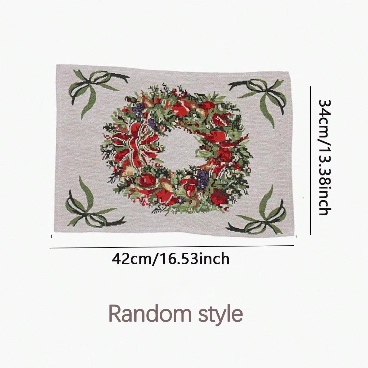 1pc-Santa Claus pattern placemat, multi style tablecloth,Christmas decoration,retro table mat,restaurant supplies(random styles)