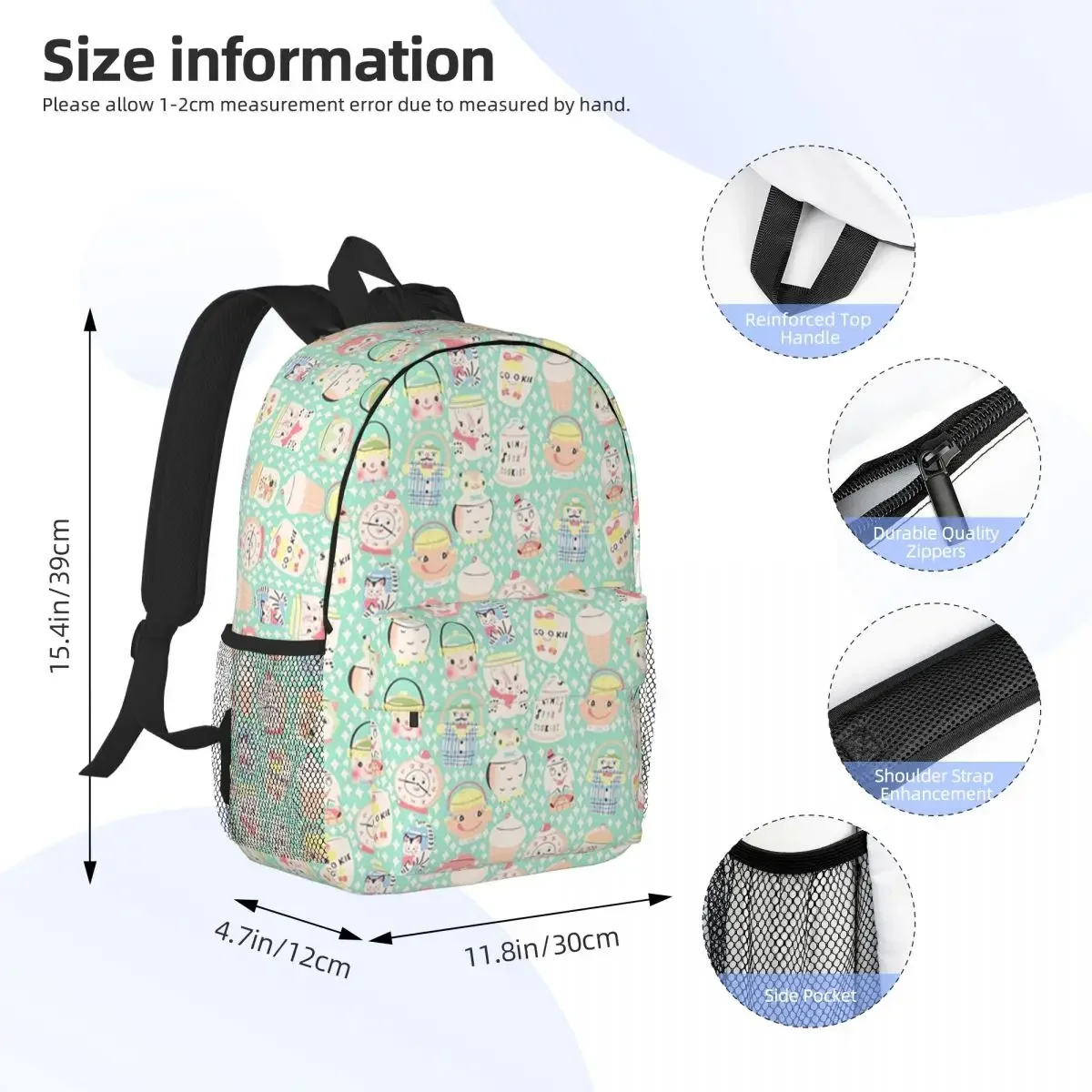 Vintage Cookie Jars Backpacks Boys Girls Bookbag Fashion Children School Bags Travel Rucksack Shoulder Bag Large Capacity