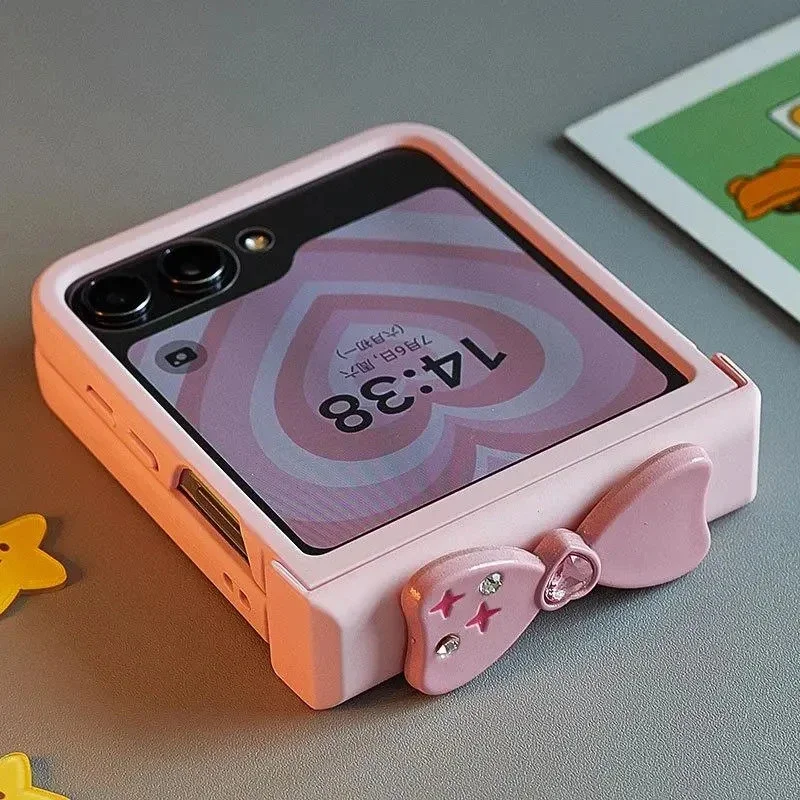 

For Xiaomi Mix Flip / Xiaomi Mix Flip 2 Case Cute Pink 3d bow phone cases women girls Kawaii Hard Cover