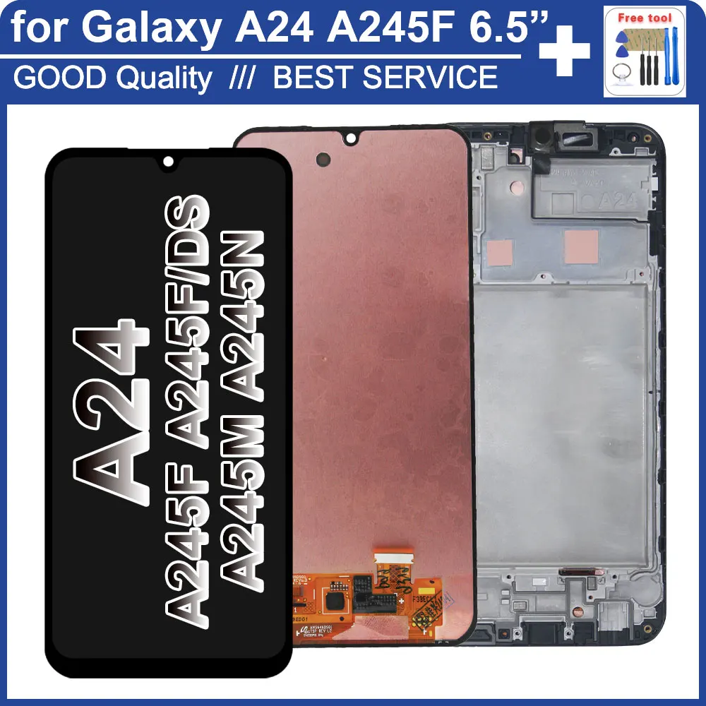 Super AMOLED LCD para Samsung Galaxy A24 4G A245F pantalla LCD reemplazo del digitalizador de pantalla táctil para Samsung A245 A245M A245F LCD