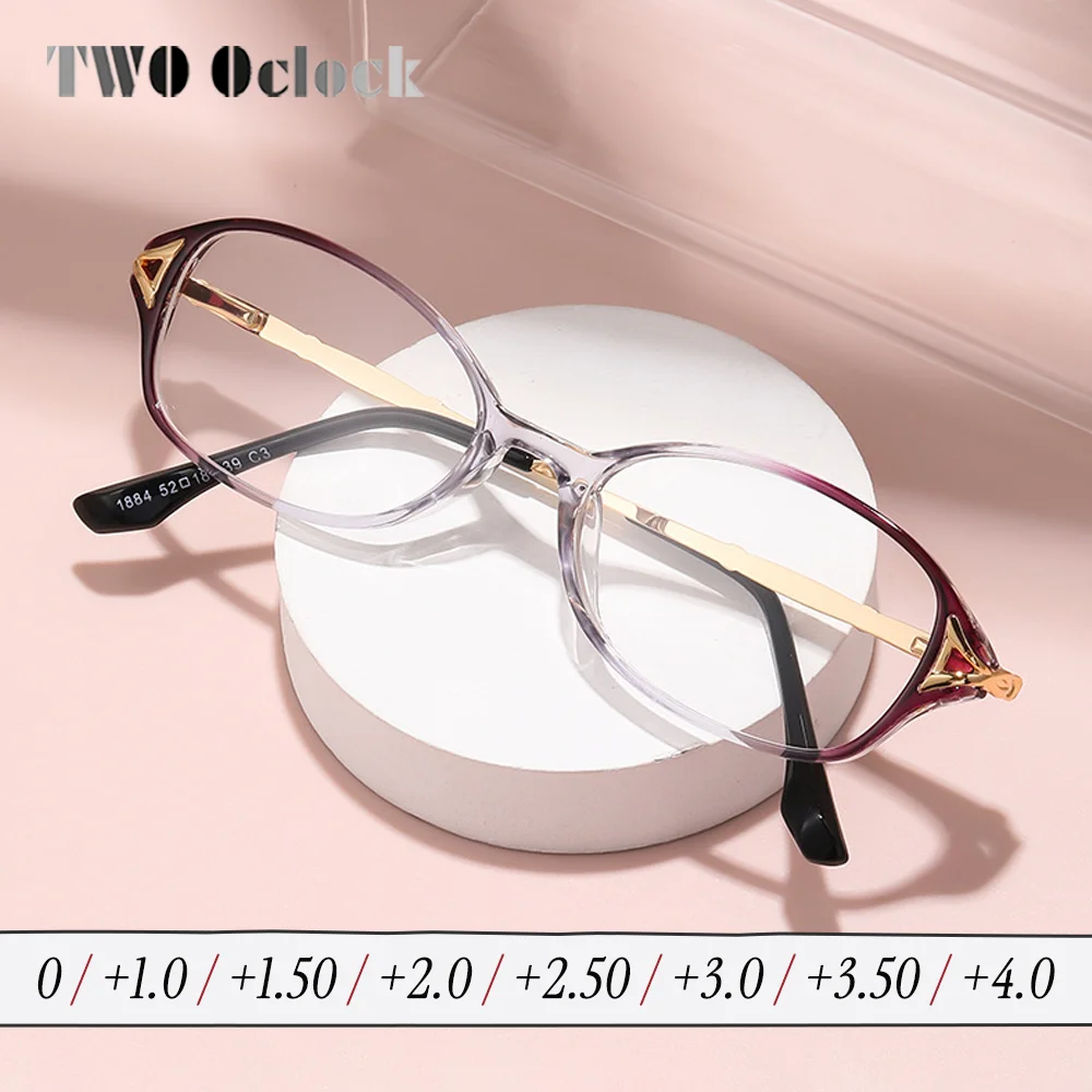

TR90 Women's Reading Glasses Anti Blue Light Computer Glasses Luxury Brand 2025 New Eyewear Female Small Metal Crystal Eyeglass