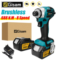 Cordless Electric Impact Screwdriver 688NM Power Tool Rechargeable Brushless Wrench Driver Kit for Makita 18V Battery pins