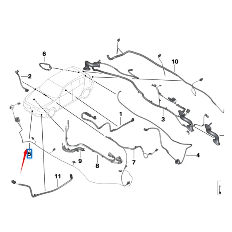 61129365042 Car Front Bumper Parking Sensor Wiring Harness PDC Cable For BMW 3 Series F30 F80 Replacement Parts Accessories