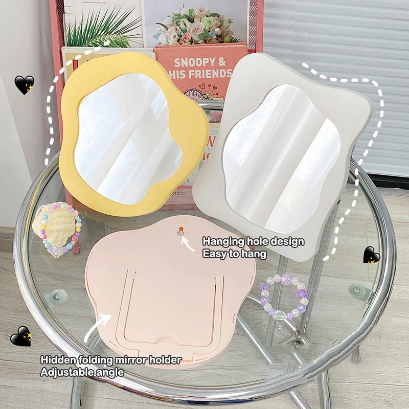 Irregular Decorative Mirror Irregular Desktop Makeup Mirror Creative Mirror Female Student Dormitory Supplies Home Decor