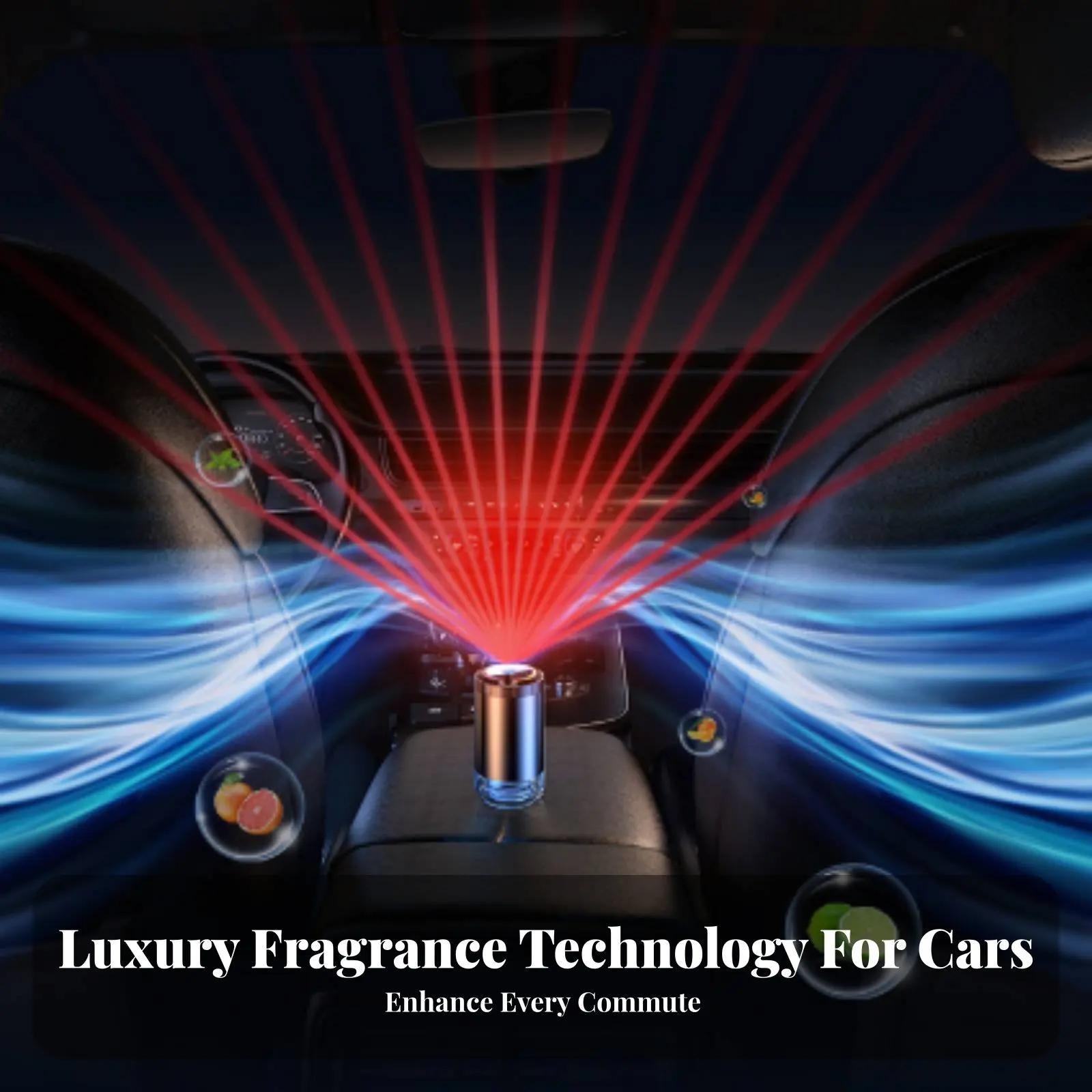 

Drink Container Holder Aroma Dispenser Odor Removal Car Accessory Celestial Projection Light Long-Lasting Fragrance