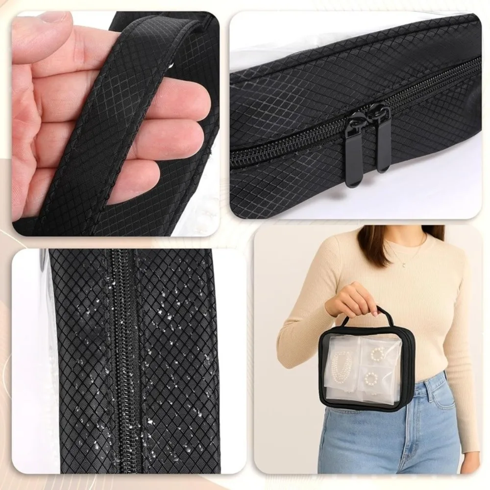 Transparent PVC Jewelry Display Bag Multi-Layer Zipper Necklace Ring Packing Bag Portable Storage Case Earrings Organizer Travel