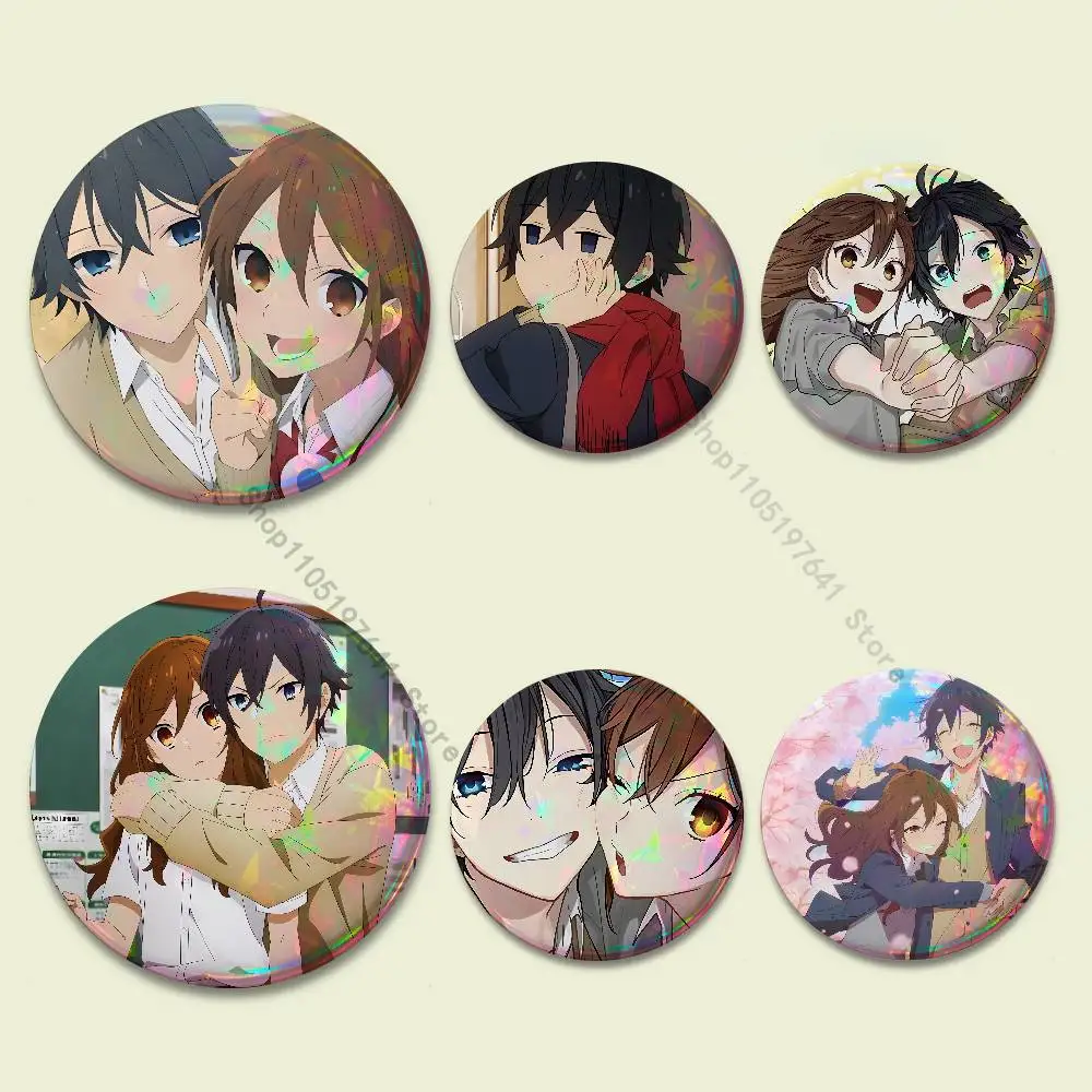 Anime H-Horimiya Badges Button Round Creative Pin Brooch Badge Bag Decor Fans Collect Friends Gifts