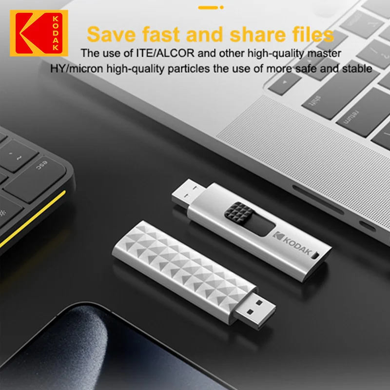 Kodak USB 3.2 Flash Drive 128GB 64GB Pen Drive Creative Personality High-Speed Push and Pull U Disk