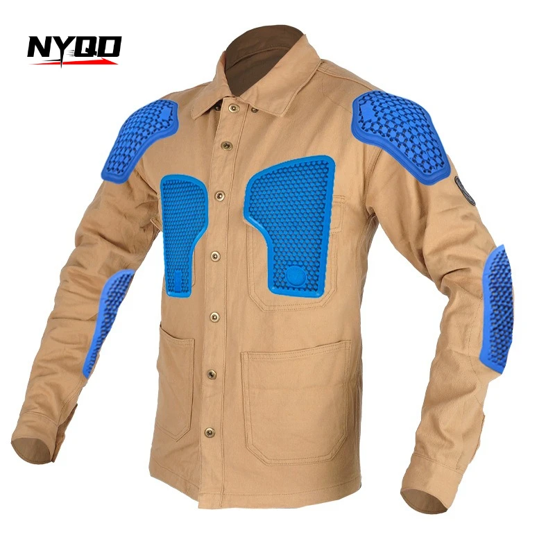 

Мотоциклетная рубашка в стиле ретро, четыре сезона, ветрозащитная, противоосенняя, мотоциклетная куртка, защитное снаряжение для верховой езды, мотоциклетная куртка для мужчин