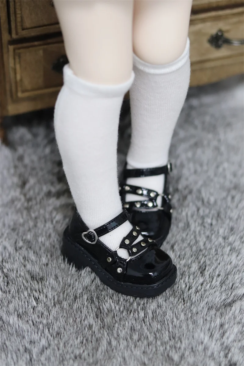 BJD shoes for 1/4, Bear sister square head rivet buckle small leather shoes BJD doll accessories