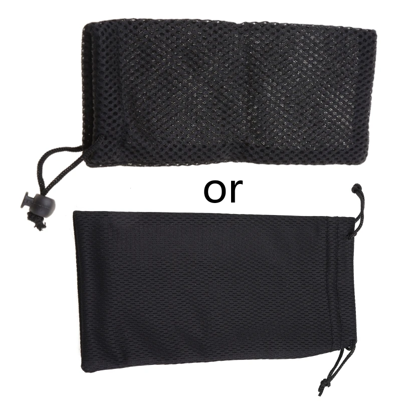 5Pcs Portable Mesh Plaid Sunglasses Eyeglasses Cloth Storage Bag Glasses Pouch Case Color Random delivery
