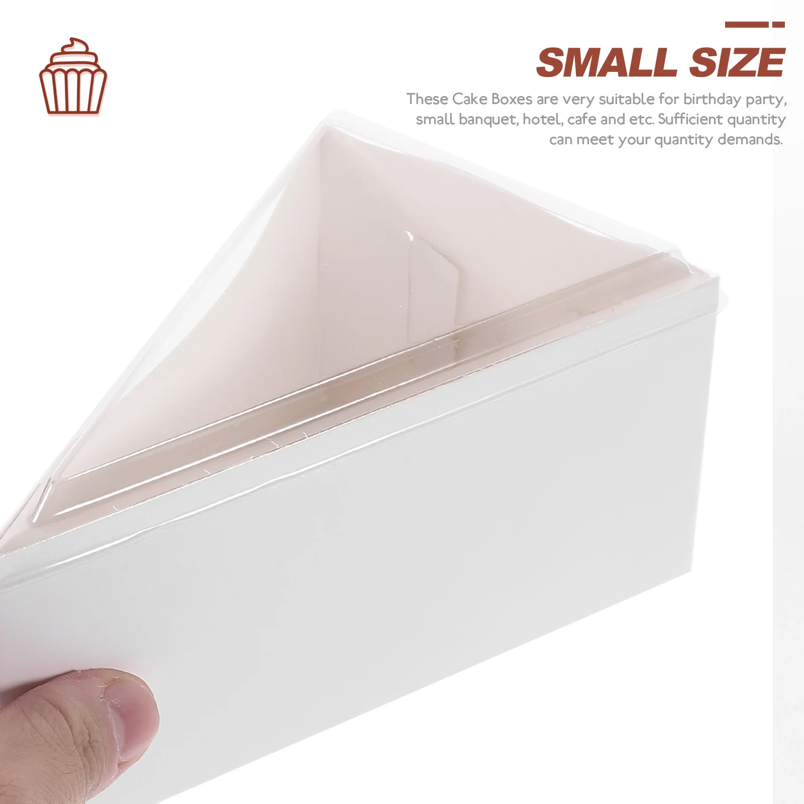 

50Sets Pizza Boxes Triangle Cake Boxes Cake Slice Packaging for Birthday Party Cafe Bakery Cupcake Containers