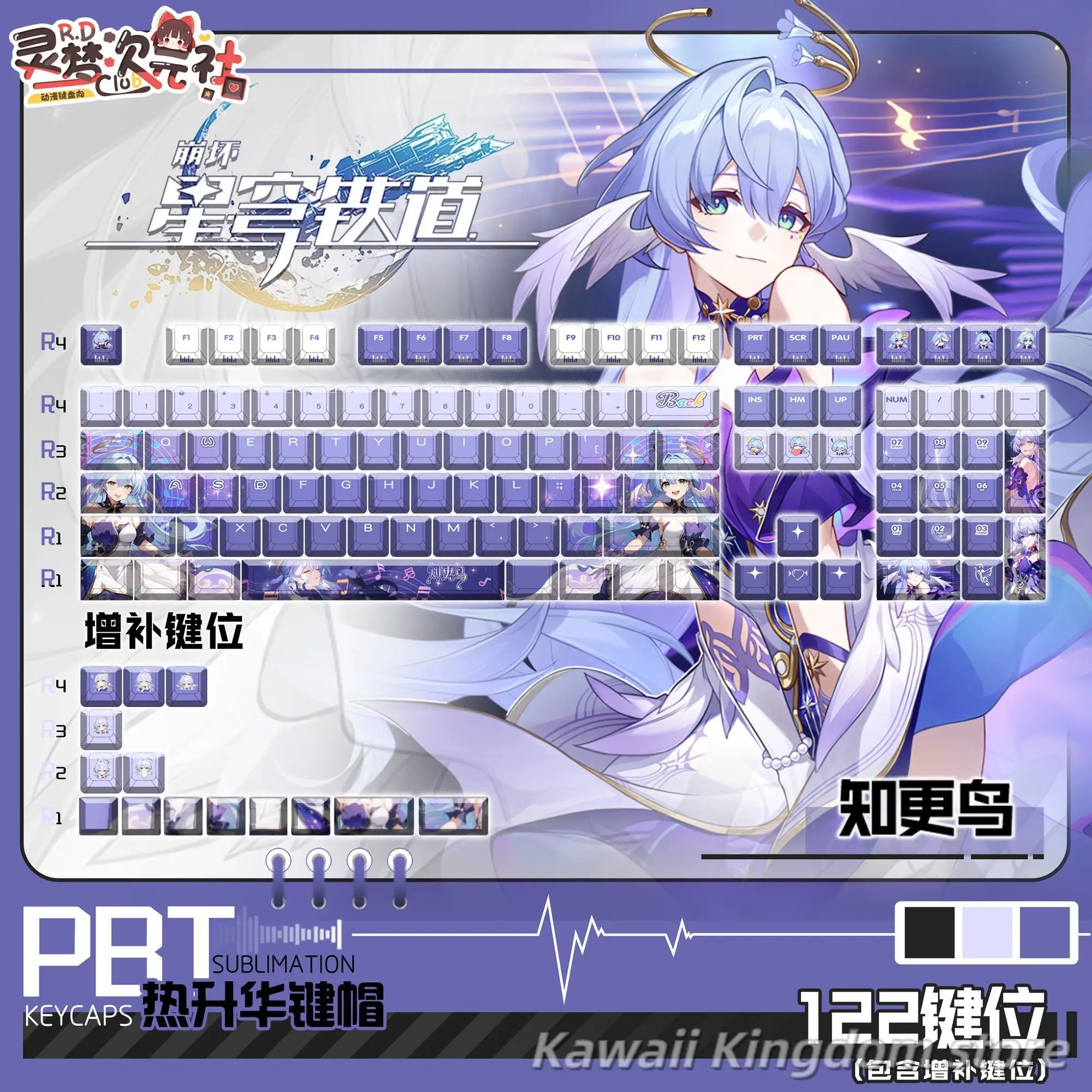 

Honkai: Star Rail Robin аниме колпачки для косплея ключ Cherry Profile Pbt термосублимационная механическая клавиатура аниме