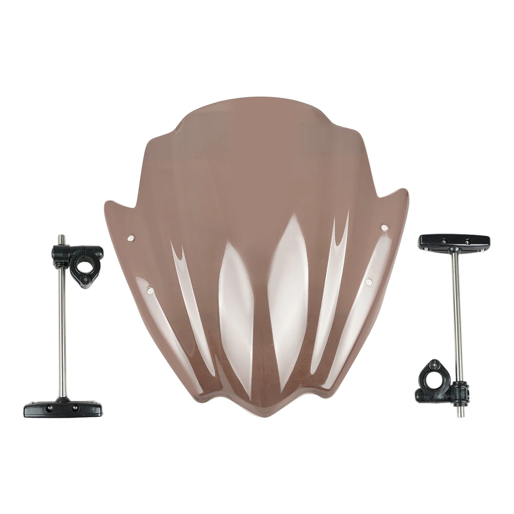 Universal Motorcycle Windshield Fit For 22 - 25mm Handlebar Street Bikes Bracket Heightened Modified Thickened Front WindScreen