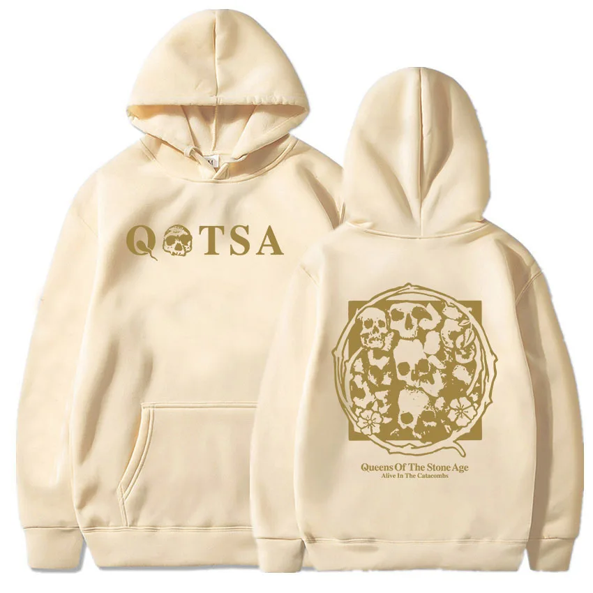 Alive in The Catacombs Hoodies QUEENS OF THE STONE AGE QOTSA Band Sweatshirt Long Sleeve Male Hooded Pullovers Grunge Men Hoodie