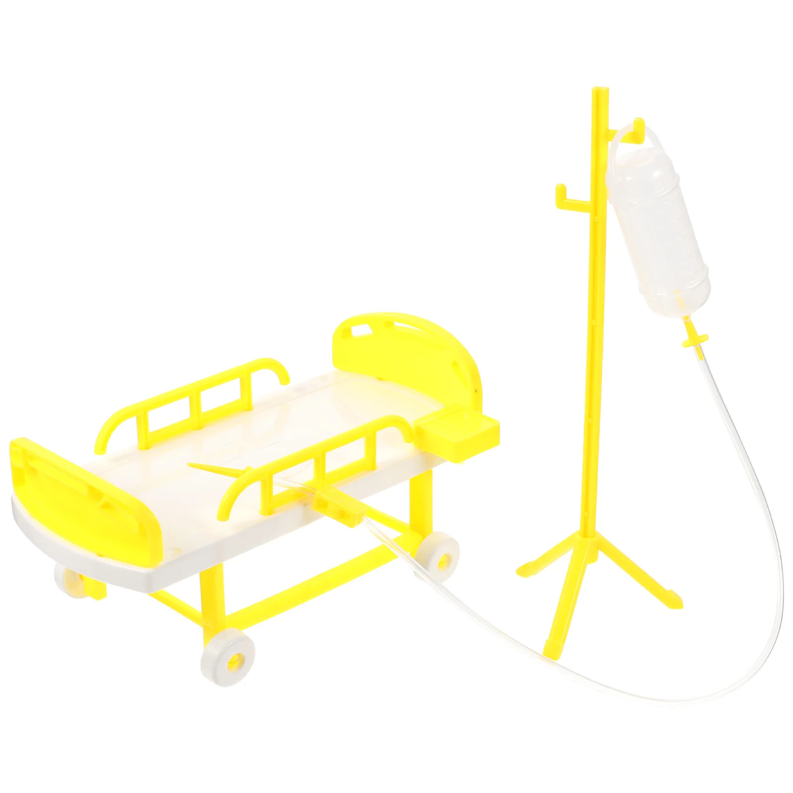 Cama médica simulada para niños, juguete, Mini accesorios de decoración para el hogar, modelo de cama enferma de plástico para Hospital emulada