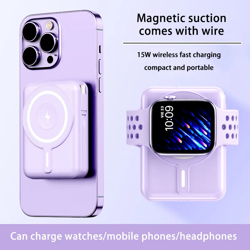 50000mAh Magnetic Powerbank Wireless Super Fast Charger Power Bank 22.5W Mini Powerbank  For iPhone Samsung Huawei Fast Charging