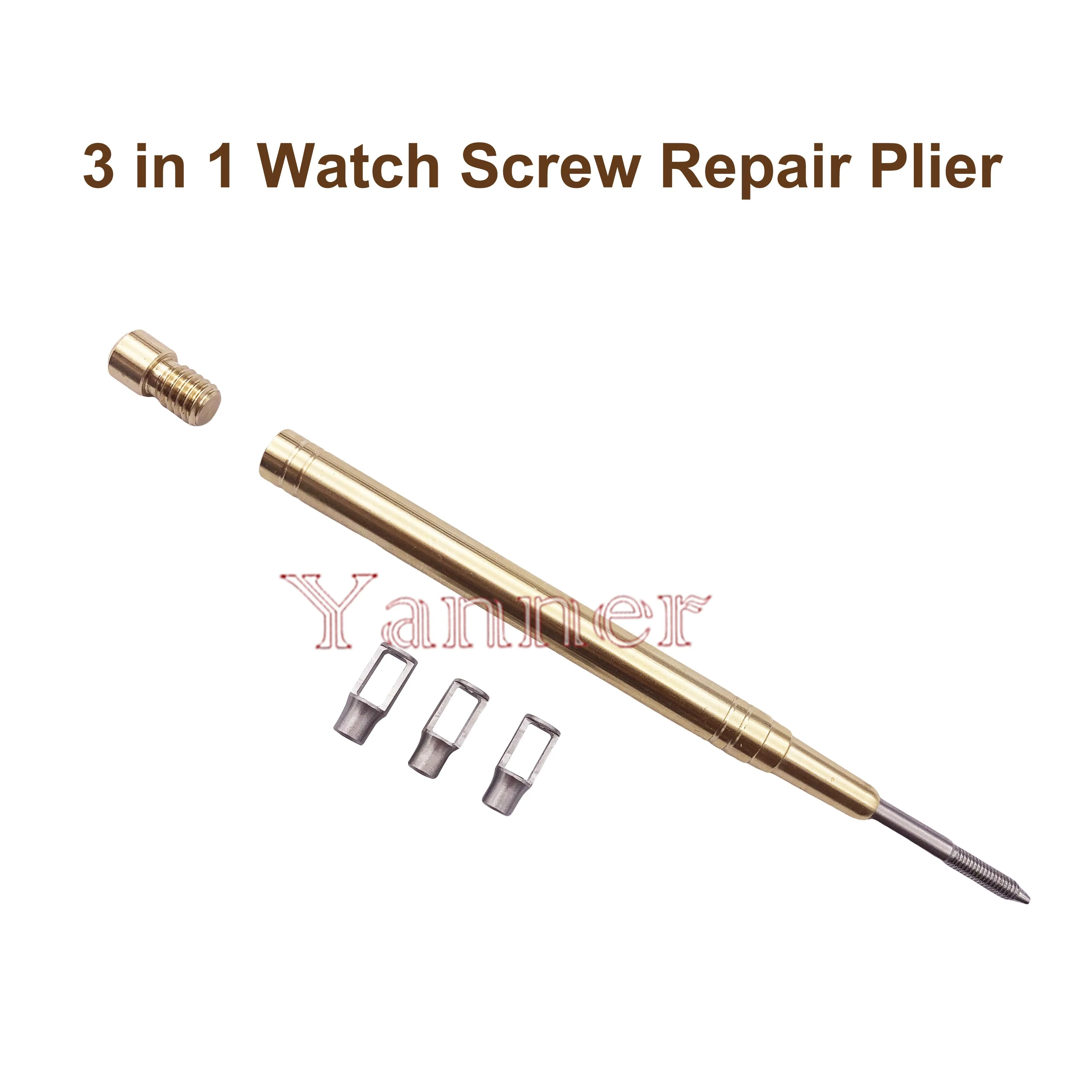 3 in 1 Watch Screw Repair Plier with 3 Aperture Sizes 1.4mm 1.0mm 0.7mm Steel Month Precision Watch Tools for Watch Makers