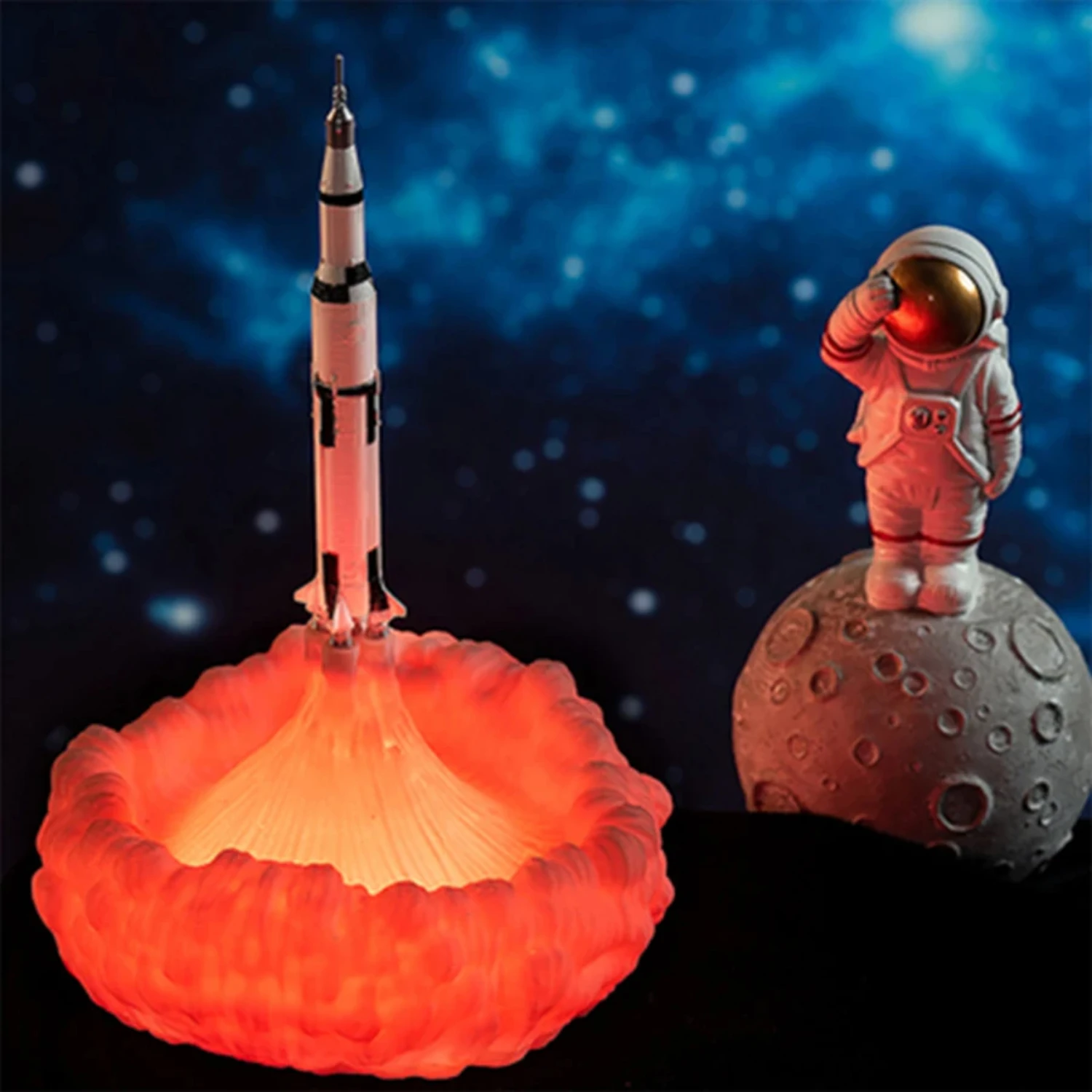 Nowa lampka nocna LED z nadrukiem 3D Space Shuttle Rocket Night Lamp USB Rechargeable Mood Lamp Room Decor Christmas Birthday Children G