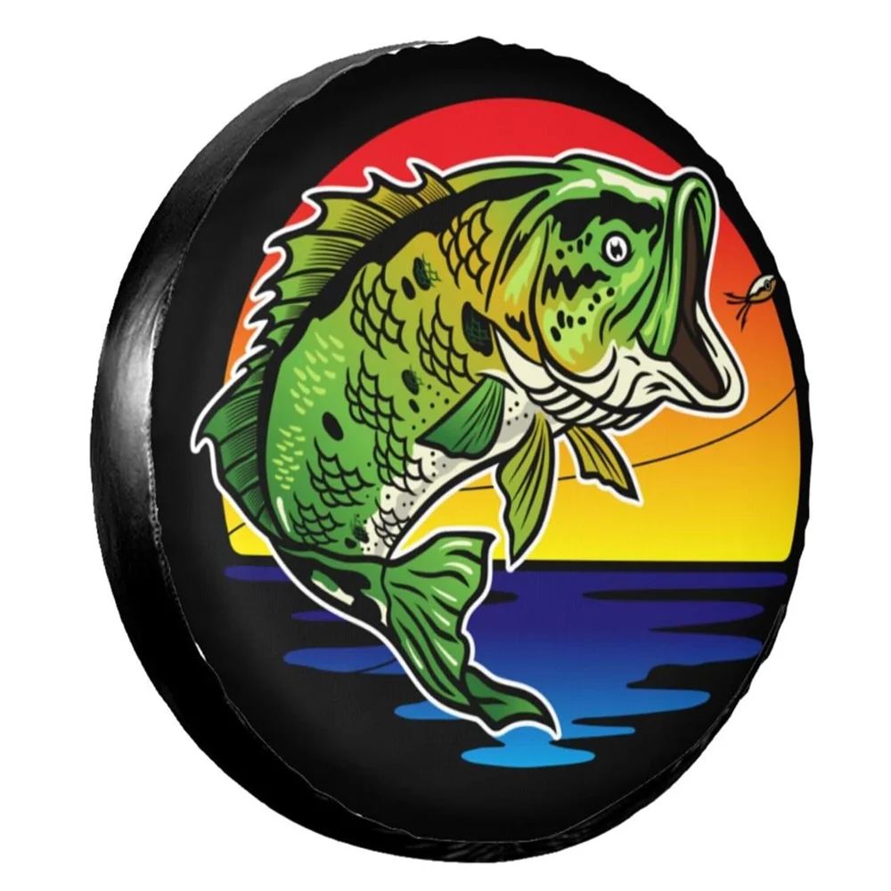 

1 шт., стиль автомобиля, 14 футов, 15 футов, 17 дюймов, чехол для запасного колеса из искусственной кожи, рыбья кость, рыбалка, рыбалка, щука, охотник, чехол, защита колеса