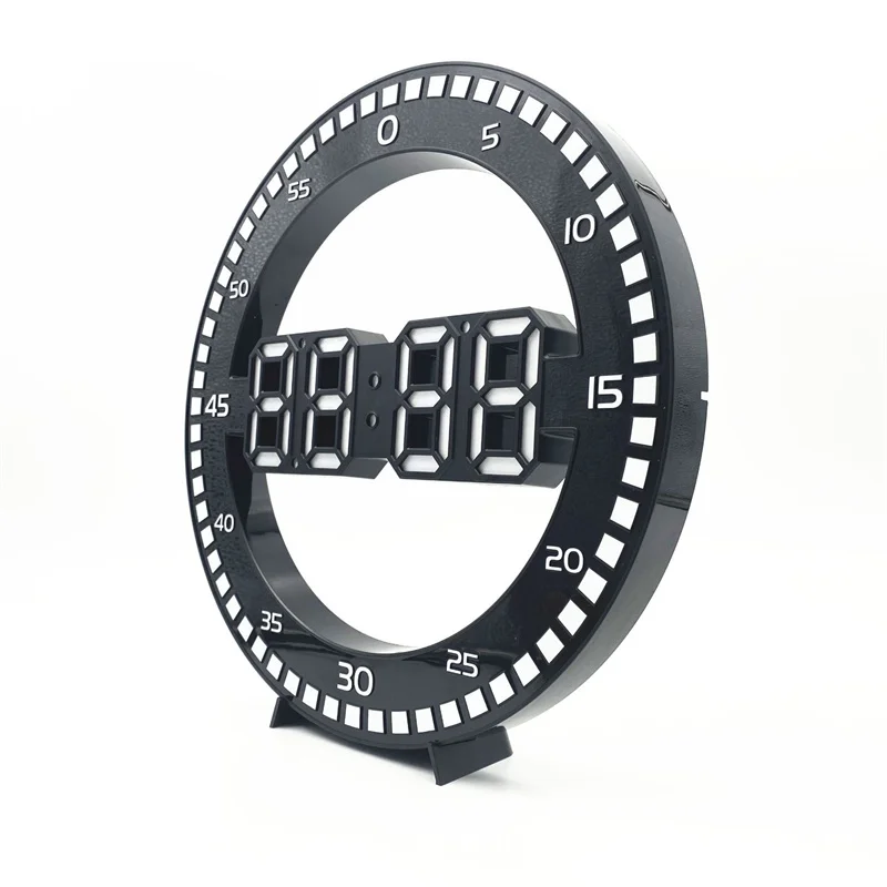 Chuhan 8 Polegada 3d led tecnologia luminosa digital eletrônico mudo relógio de parede temperatura data multi função salto segundo relógio