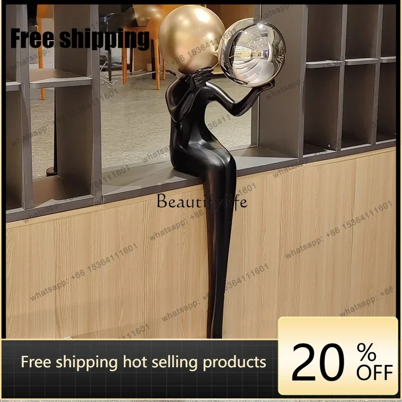Factory Directls   Sculpture light luxury living room abstract character designer creative vertical ornament