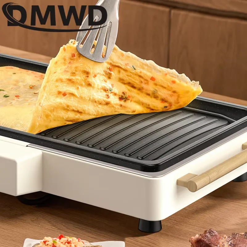 Dmwd-多機能電気無煙グリドル、バーベキューグリル、ベーキングパン、串家庭用機械、油ドリップパン付きバーベキューグリル