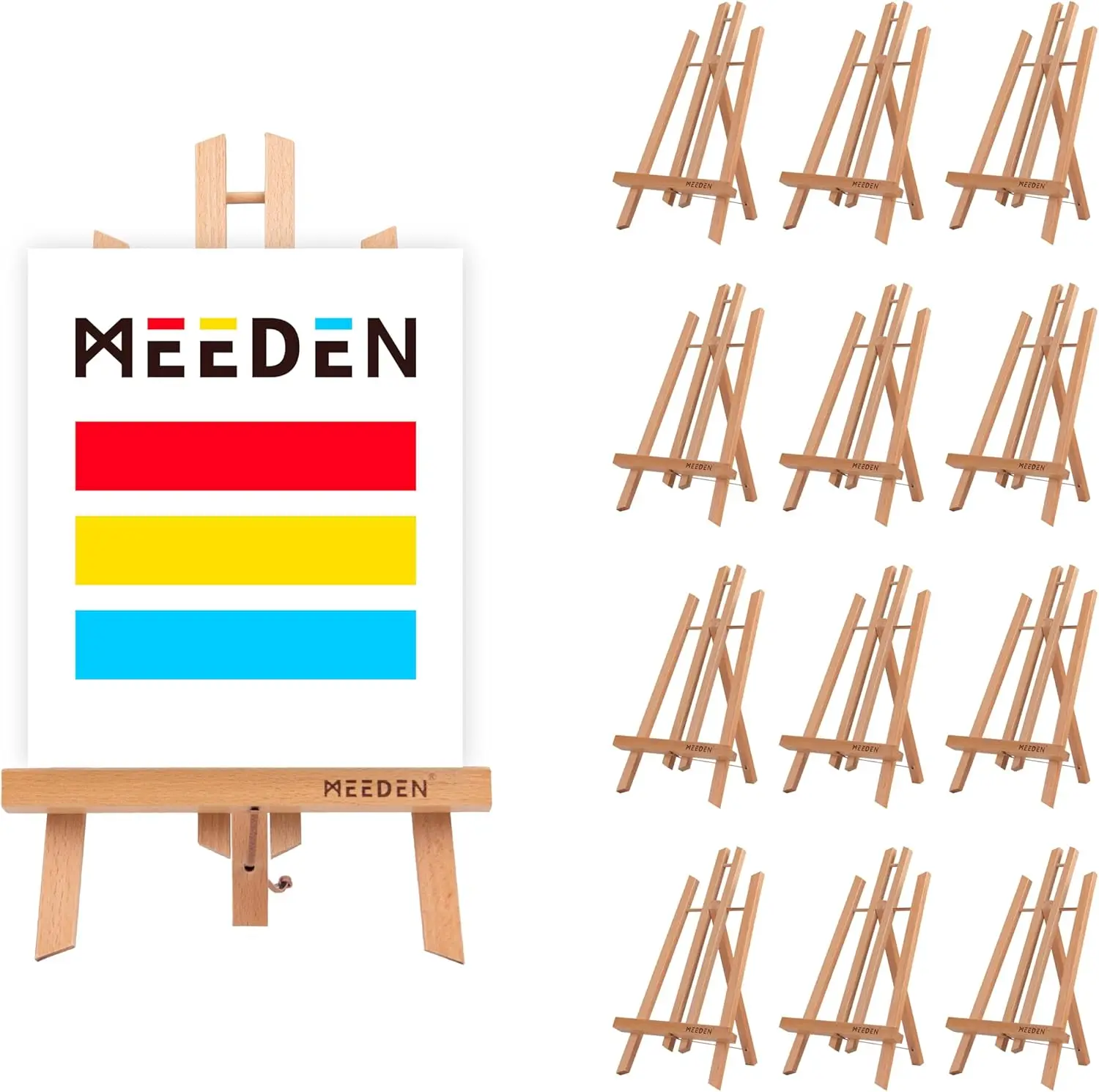 

16 Inch Tabletop Easel - 12 Pack Beech Wood Easel for Painting, Display Canvas Stand