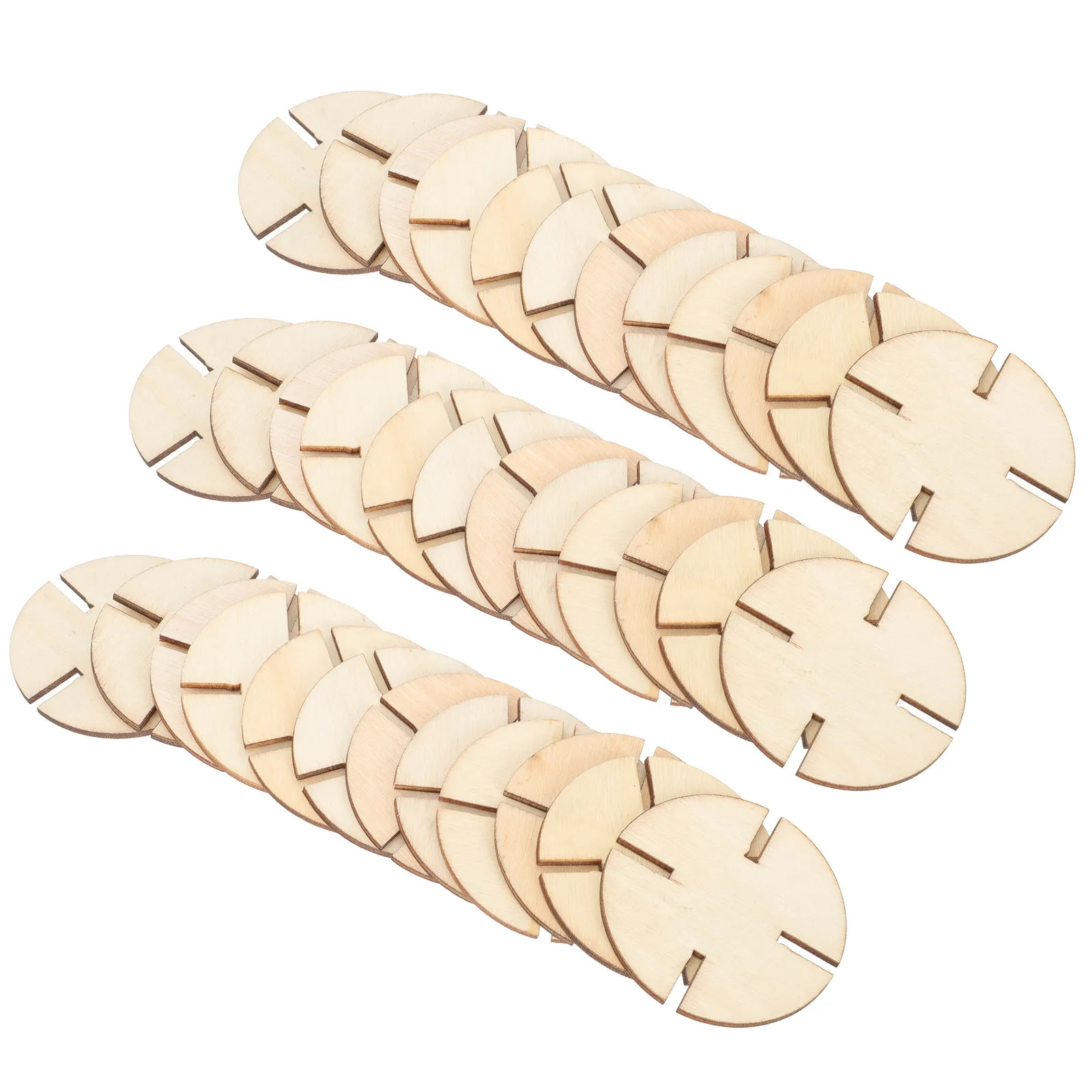 

50 шт. неокрашенных деревянных элементов для пазлов: гладкие, прочные, легкие – для поделок, рисования, рисования картины, семейного досуга, развития зрительно-моторной координации