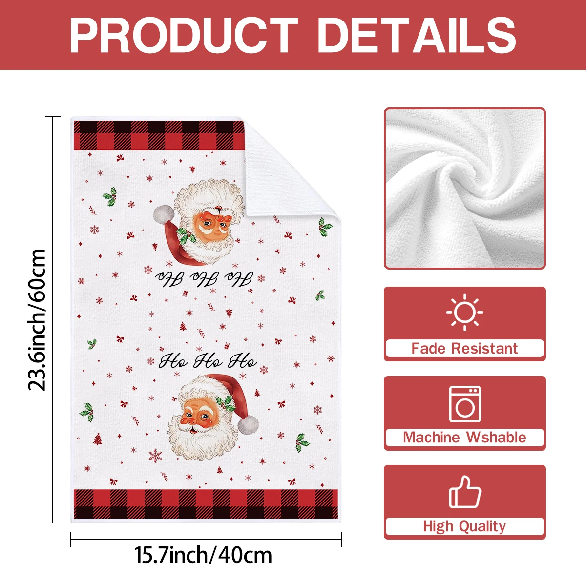 4/6pcs Christmas kitchen towels, gingerbread man paired with candy bars and Christmas blessing pattern dishwashing towels,